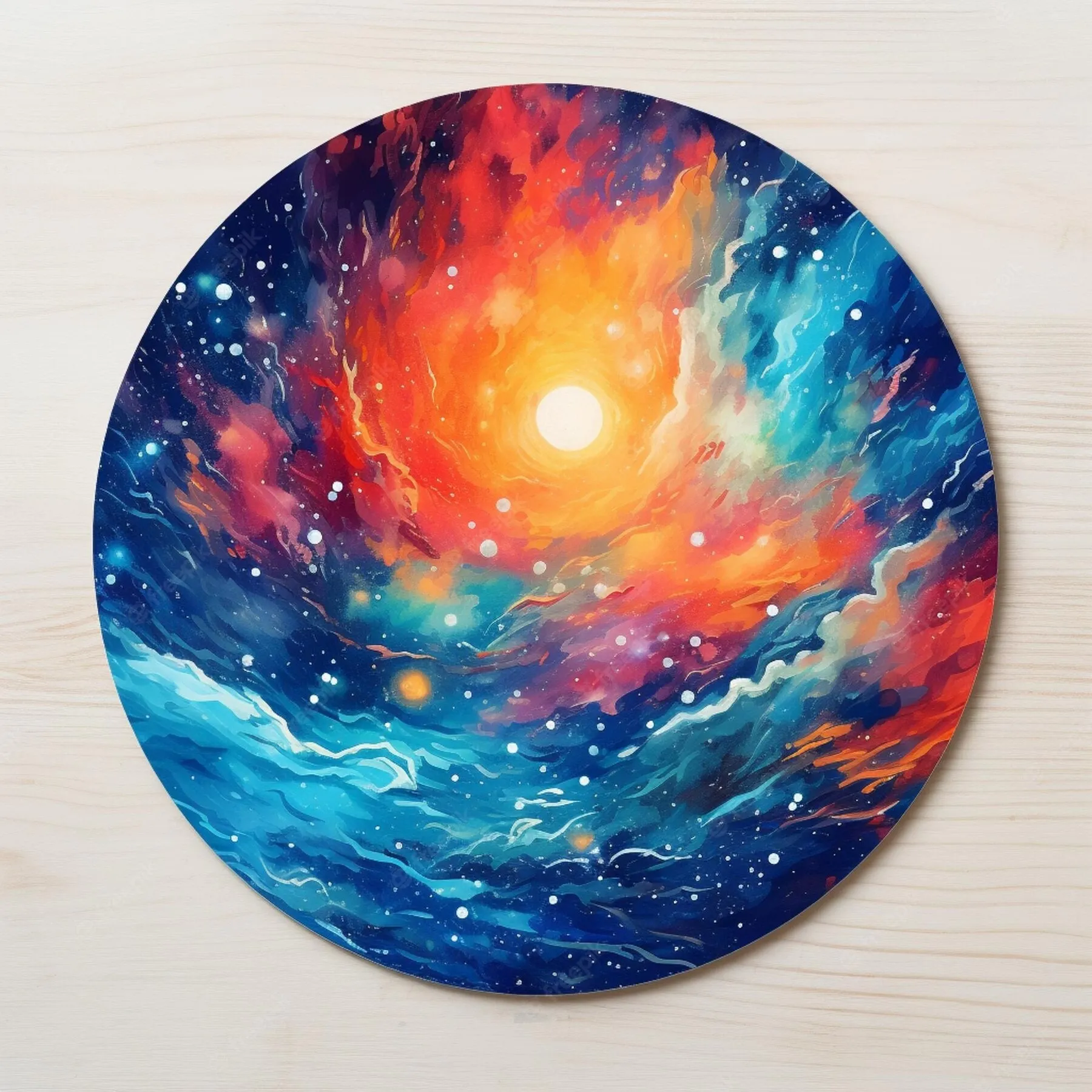 Galaxy painted coaster for wooden coaster design ideas