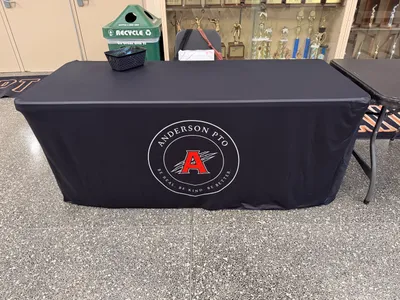 Custom Rectangle Table Covers - High School Open House