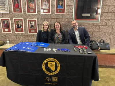 Custom Rectangle Table Covers - Continuing legal education symposium we set up a table to hand out notebooks and pens and encourage people to join our organization