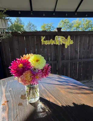 Custom Neon Sign - Wedding welcome party at a brewery
