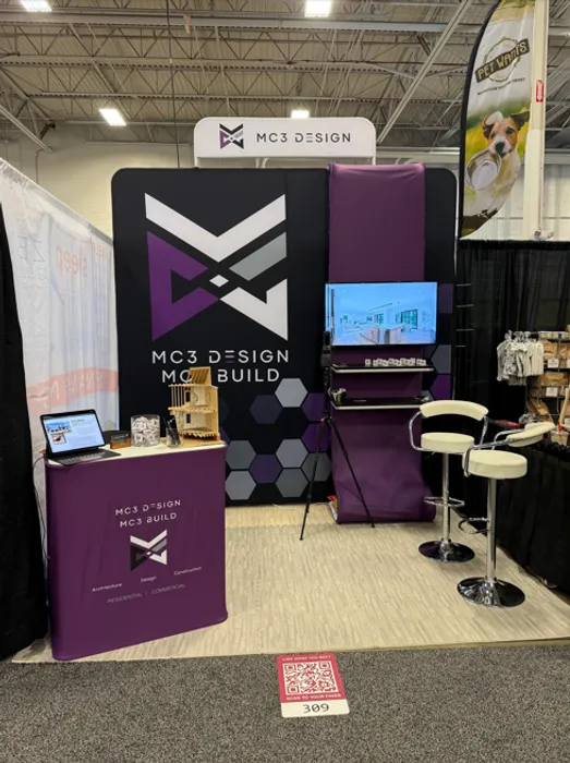 CustomCoastersNow.Com - Custom Trade Show Display Media Display with TV Stand 10' x 10'