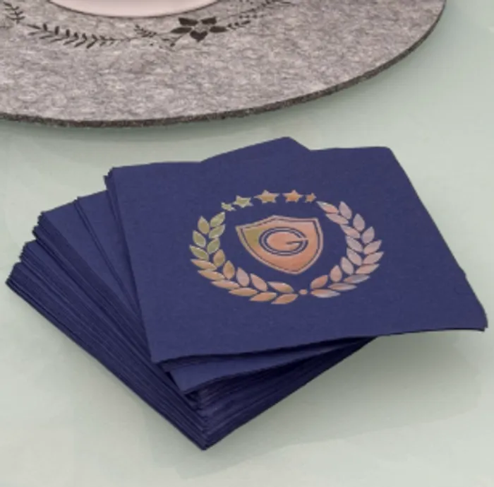 CustomCoastersNow.Com - Custom Foil Stamped Beverage Napkin