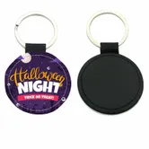 Circle Leather Keychain