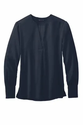 Brooks Brothers Women's Open-Neck Satin Blouse BB18009