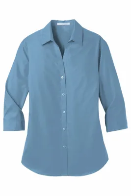 Port Authority Women's 3/4-Sleeve Carefree Poplin Shirt. LW102