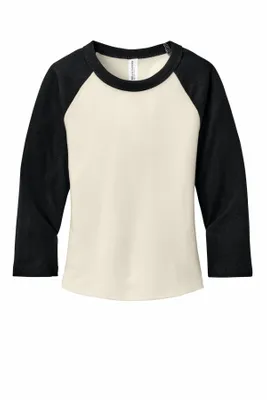 BELLA+CANVAS Women's Micro Rib 3/4 Raglan Baby Tee BC1200