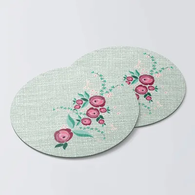Cotton and Linen Hand-Embroidered Coaster