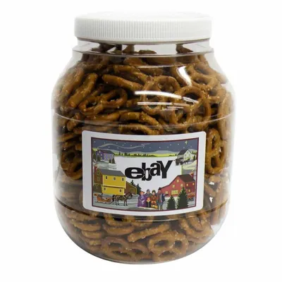 Large Plastic Jar - Salted Mini Pretzels - Custom Coasters Now