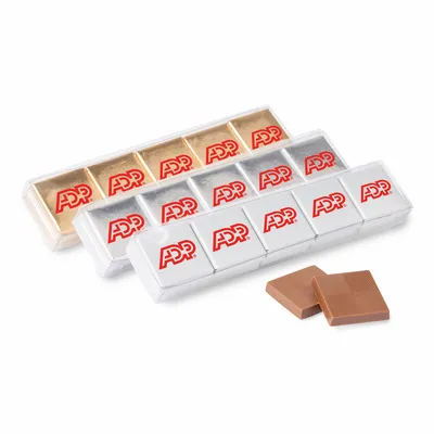 Ten Piece Chocolate Foiled Square Acetate - Custom Coasters Now