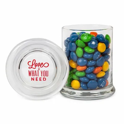 Glass Gourmet Jar - Chocolate Buttons Imprinted - Custom Coasters Now