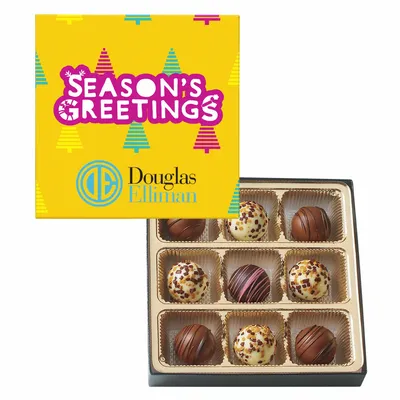 Truffle Gift Box Full Color Lid with 9 Truffles - Custom Coasters Now