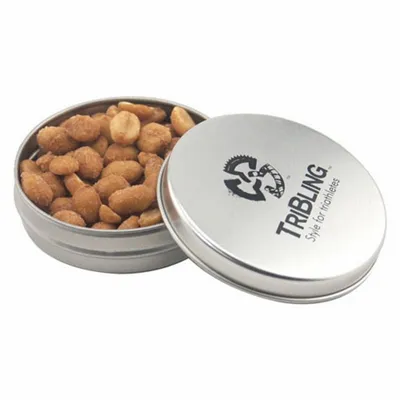 Round Tin with Honey Roasted Peanuts - SBF2900 - Custom Coasters Now