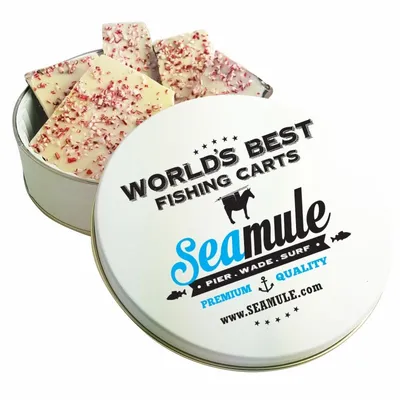Glad Tidings Tins - Peppermint Bark - Custom Coasters Now