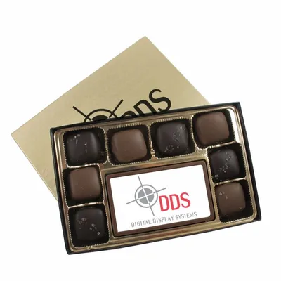 8 Piece Sea Salt Caramels with Digital Printed Centerpiece - Custom Coasters Now