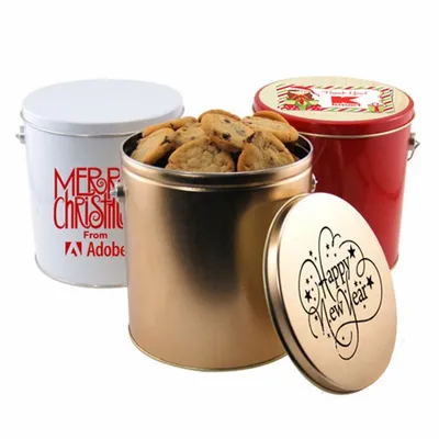 1 Gallon Gift Tin with Cookies - Custom Coasters Now