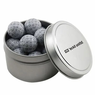 Round Tin with Chocolate Golf Balls - SBF3100 - Custom Coasters Now