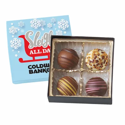 Truffle Gift Box Full Color Lid with 4 Truffles - Custom Coasters Now