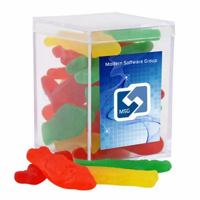 Acrylic Box with Swedish Fish - Small - Custom Coasters Now
