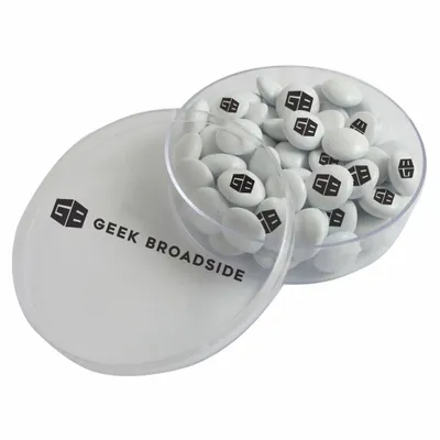 Small Round Acrylic with Imprinted Chocolate Buttons - Custom Coasters Now