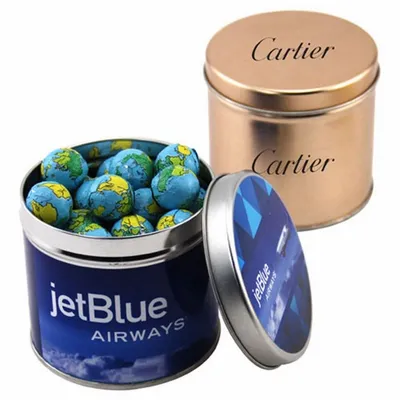 Round Tin with Chocolate Globes - SBF4100 - Custom Coasters Now