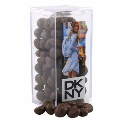 Acrylic Box with Chocolate Covered Peanuts - Medium - Custom Coasters Now