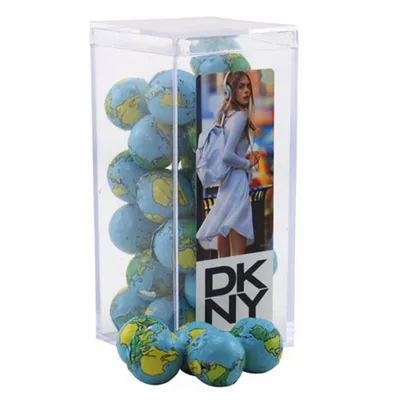 Acrylic Box with Chocolate Globes - Medium - Custom Coasters Now