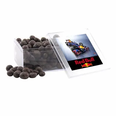 Acrylic Box with Choc Espresso Beans - Large - Custom Coasters Now