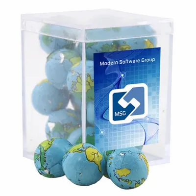Acrylic Box with Chocolate Globes - Small - Custom Coasters Now