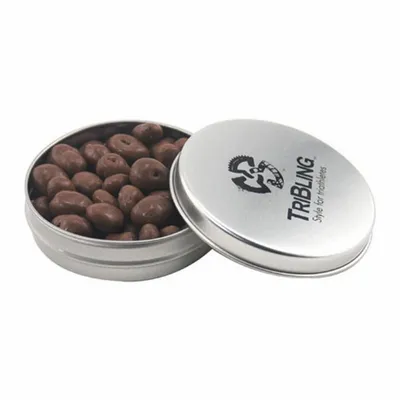 Round Tin with Chocolate Raisins - SBF2900 - Custom Coasters Now