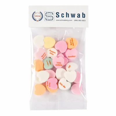 Small Header Bags - Imprinted Conversation Hearts - Custom Coasters Now