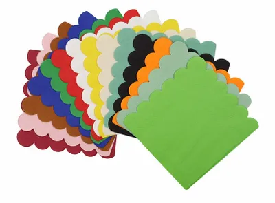 Scallop Foil Stamped Napkins - Custom Coasters Now