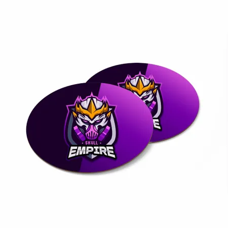 Black and Purple Skull Empire Coaster - Custom Coasters Now
