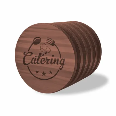 Catering Service Wooden Coasters - Custom Coasters Now