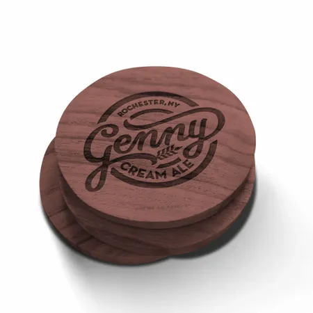 Cream Ale Wooden Coaster - Custom Coasters Now