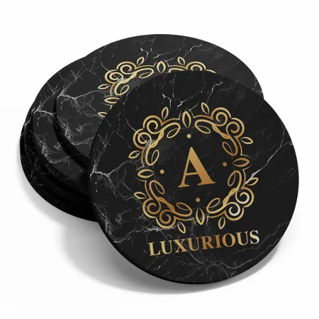 Custom Black Marble Coasters - Custom Coasters Now