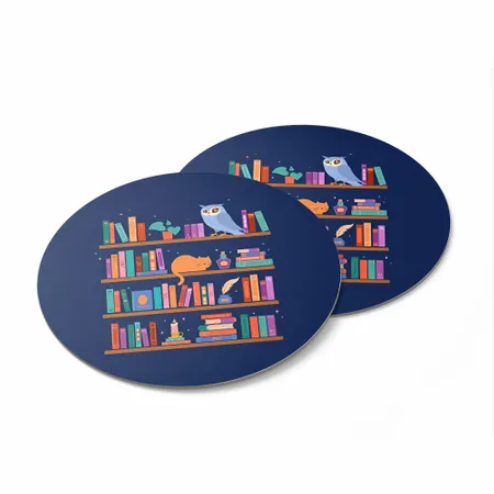 Custom Bookshelf Coasters - Custom Coasters Now