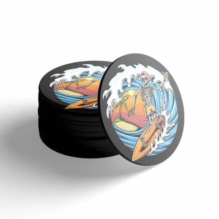 Custom Surfing Coasters - Custom Coasters Now