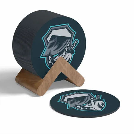Dark Teal Samurai Coaster - Custom Coasters Now