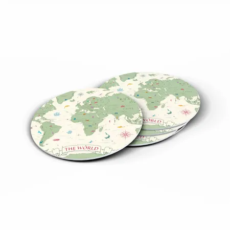 Eco-Friendly Super Absorbent Map Coasters - Custom Coasters Now