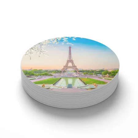 Eiffel Tower Fiberboard Photo Coaster - Custom Coasters Now
