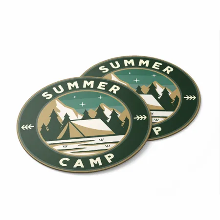Green Summer Camp Coaster - Custom Coasters Now