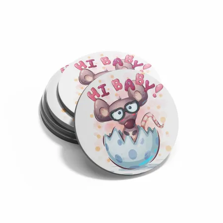 Hi Baby Baby Shower Coaster - Custom Coasters Now