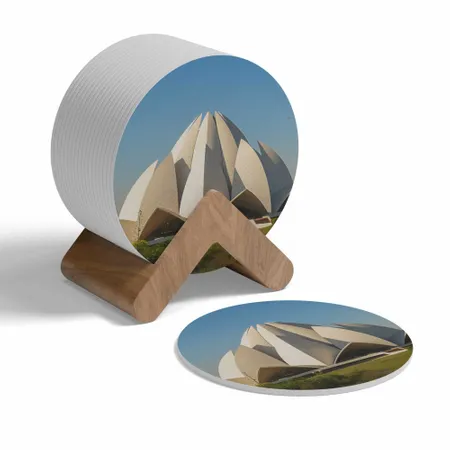 Lotus Temple Fiberboard Photo Coaster - Custom Coasters Now