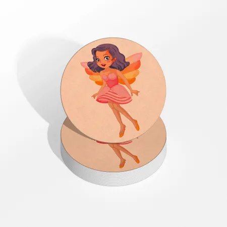 Peach Fairy Coaster - Custom Coasters Now