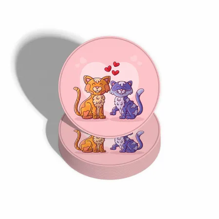 Pink Kitten Love Coaster - Custom Coasters Now