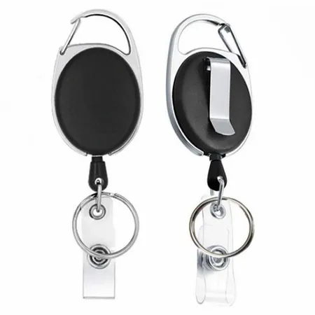Solid Black and Steel Reel Keychain Solid Black and Steel Reel Keychain - Custom Coasters Now