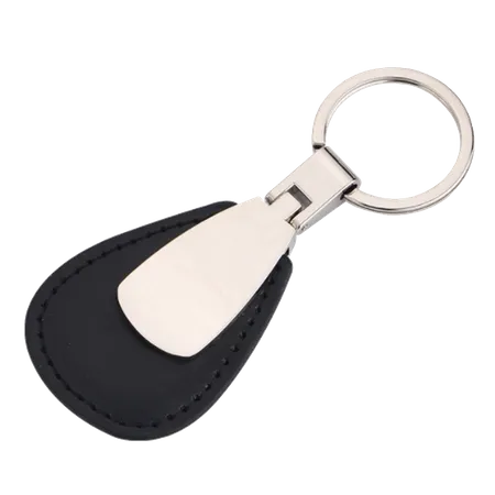 Teardrop Leather & Metal Keychain Teardrop Leather & Metal Keychain - Custom Coasters Now