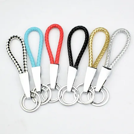 Braided Leather & Metal Keychain Braided Leather & Metal Keychain - Custom Coasters Now