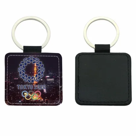 Square Leather Keychain Square Leather Keychain - Custom Coasters Now