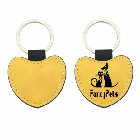 Full-Color Heart Leather Keychain Full-Color Heart Leather Keychain - Custom Coasters Now